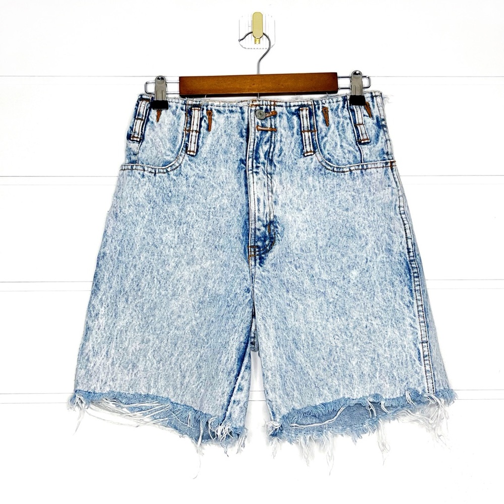 Vintage Jordache Ultra High Rise Distressed Acid Wash Jean Shorts